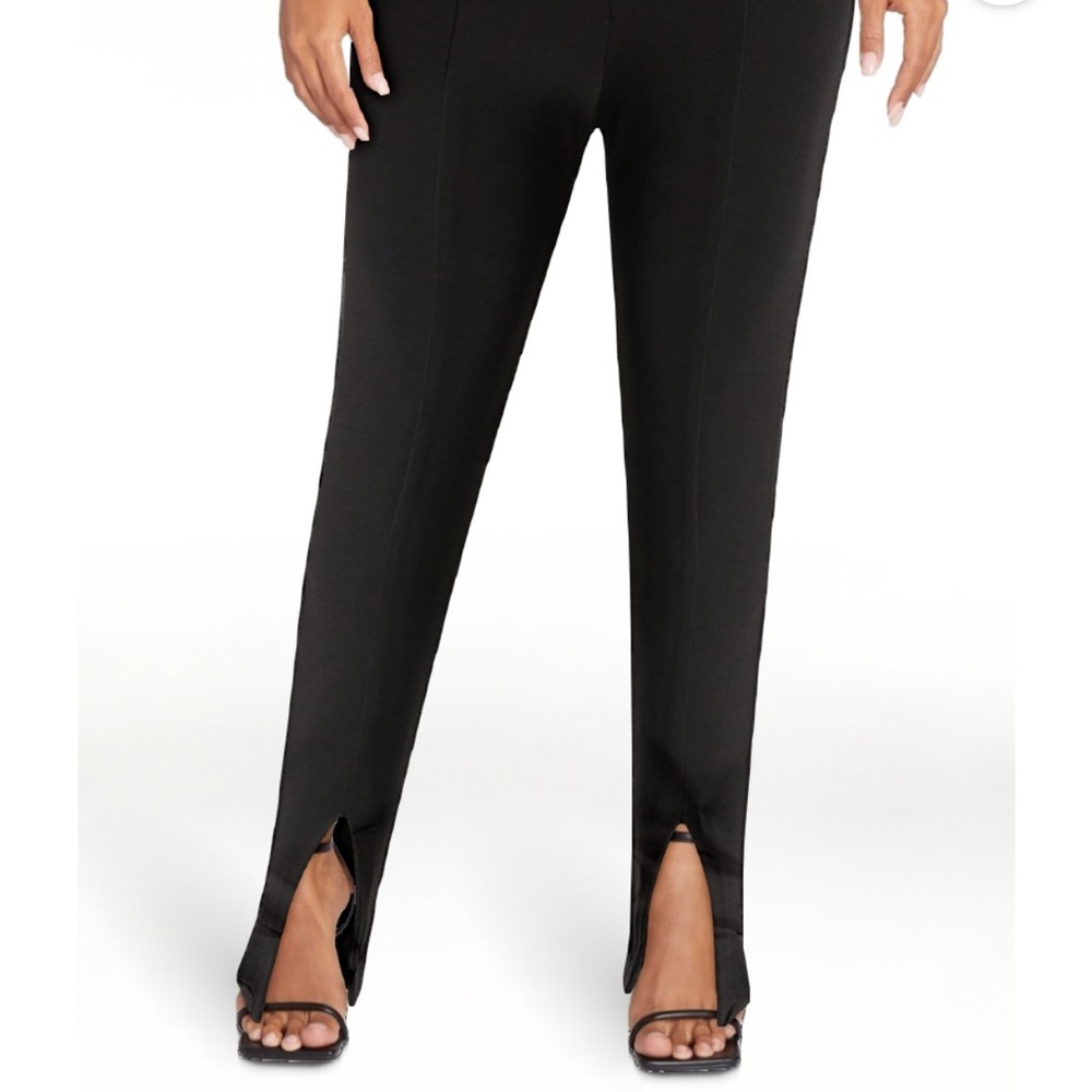 Scoop Pull-On Ponte Pants XL (16–18) • Slim Fit • Ankle Slit • NWT